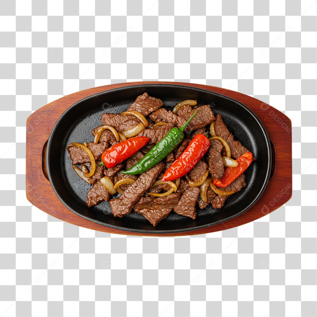 Porção de Carne com Pimenta PNG Transparente