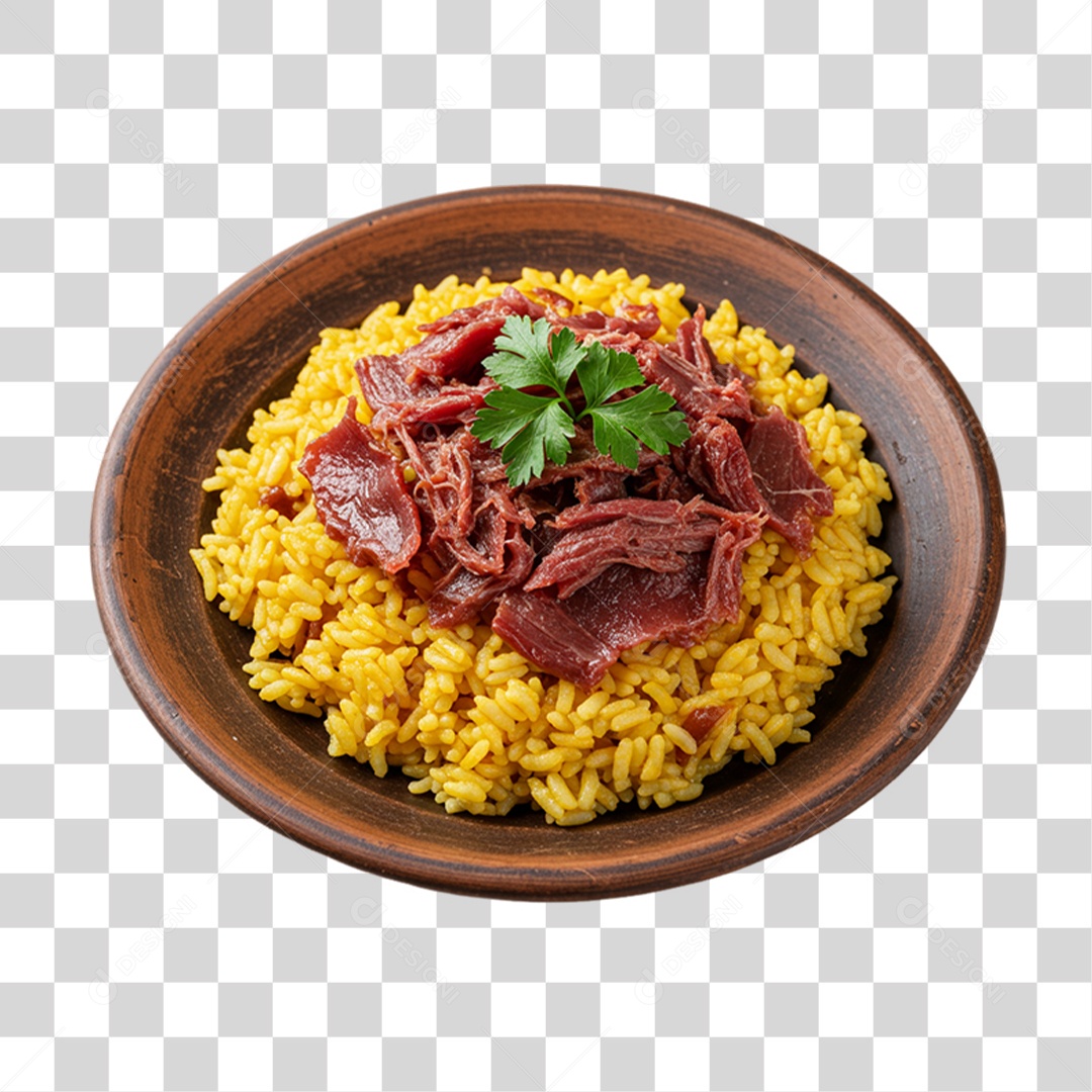 Prato de Arroz Carreteiro PNG Transparente