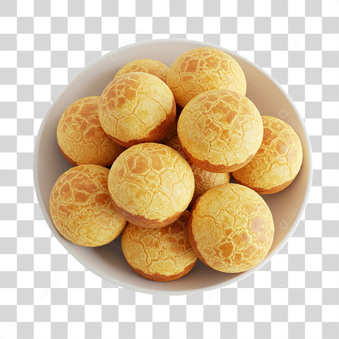 Vasilha com Pão de Queitjo PNG Transparente