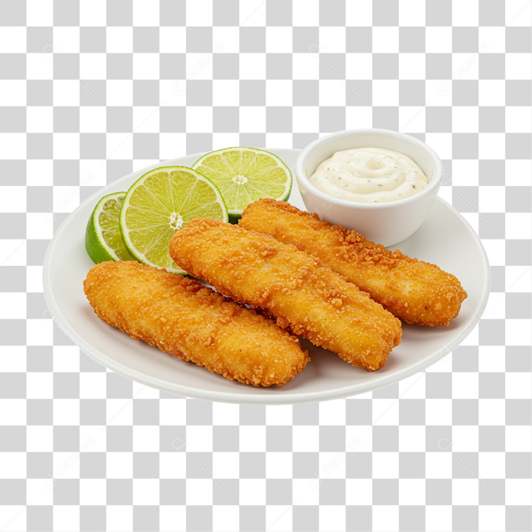 Peixe Empanado Frito PNG Transparente
