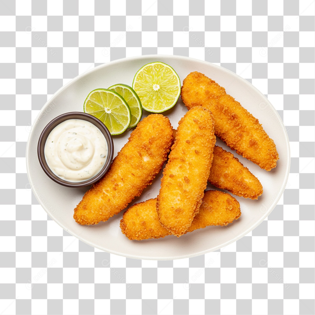 Peixe Empanado Frito PNG Transparente