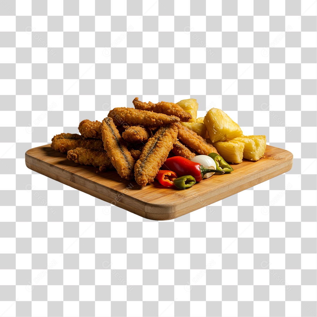 Peixe Empanado Frito PNG Transparente
