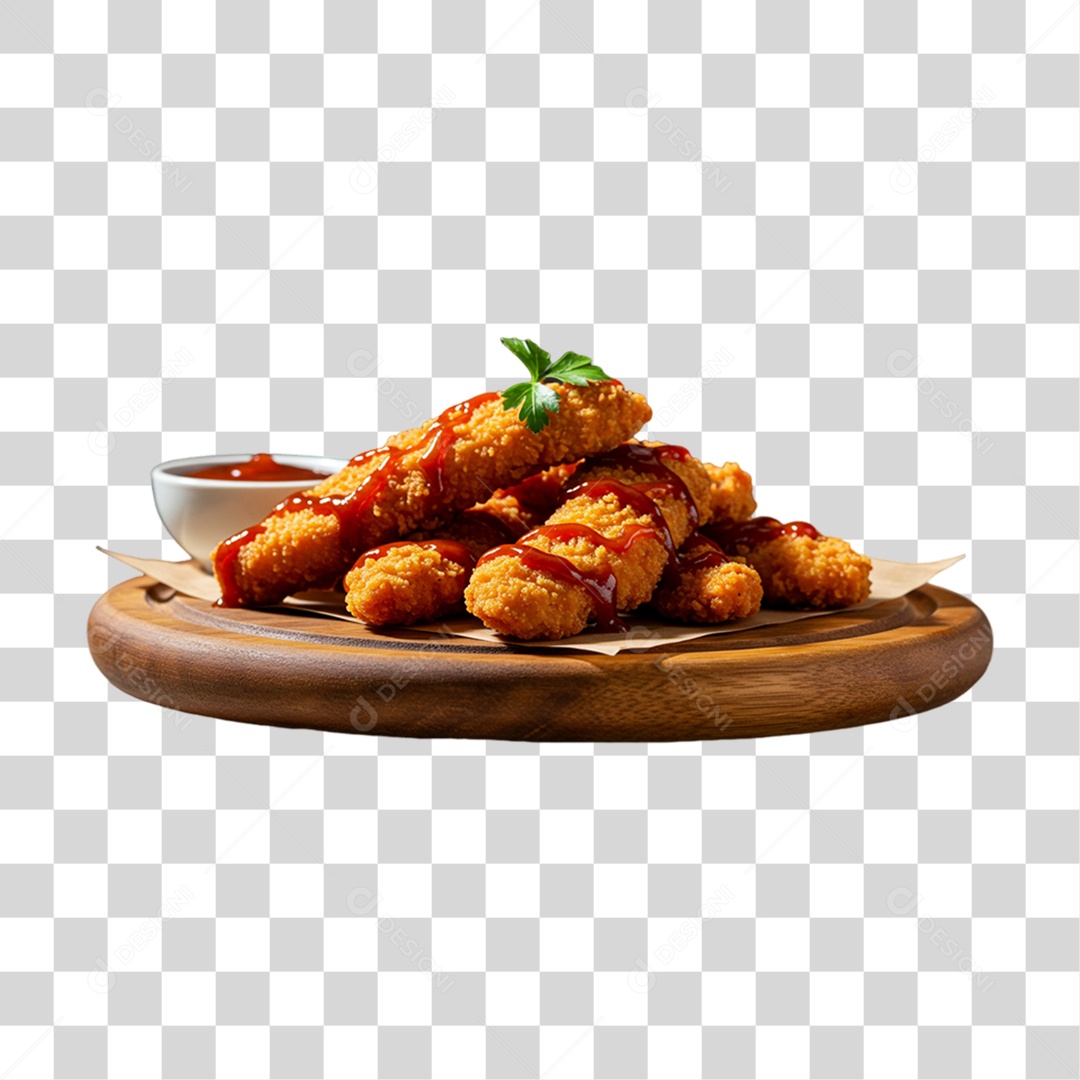 Porção Peixe Empanado Frito PNG Transparente