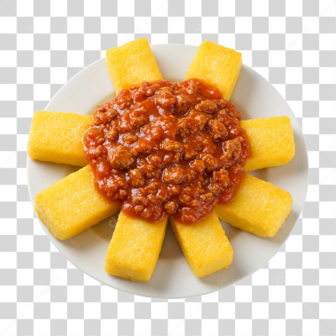 Polenta com Carne PNG Transparente