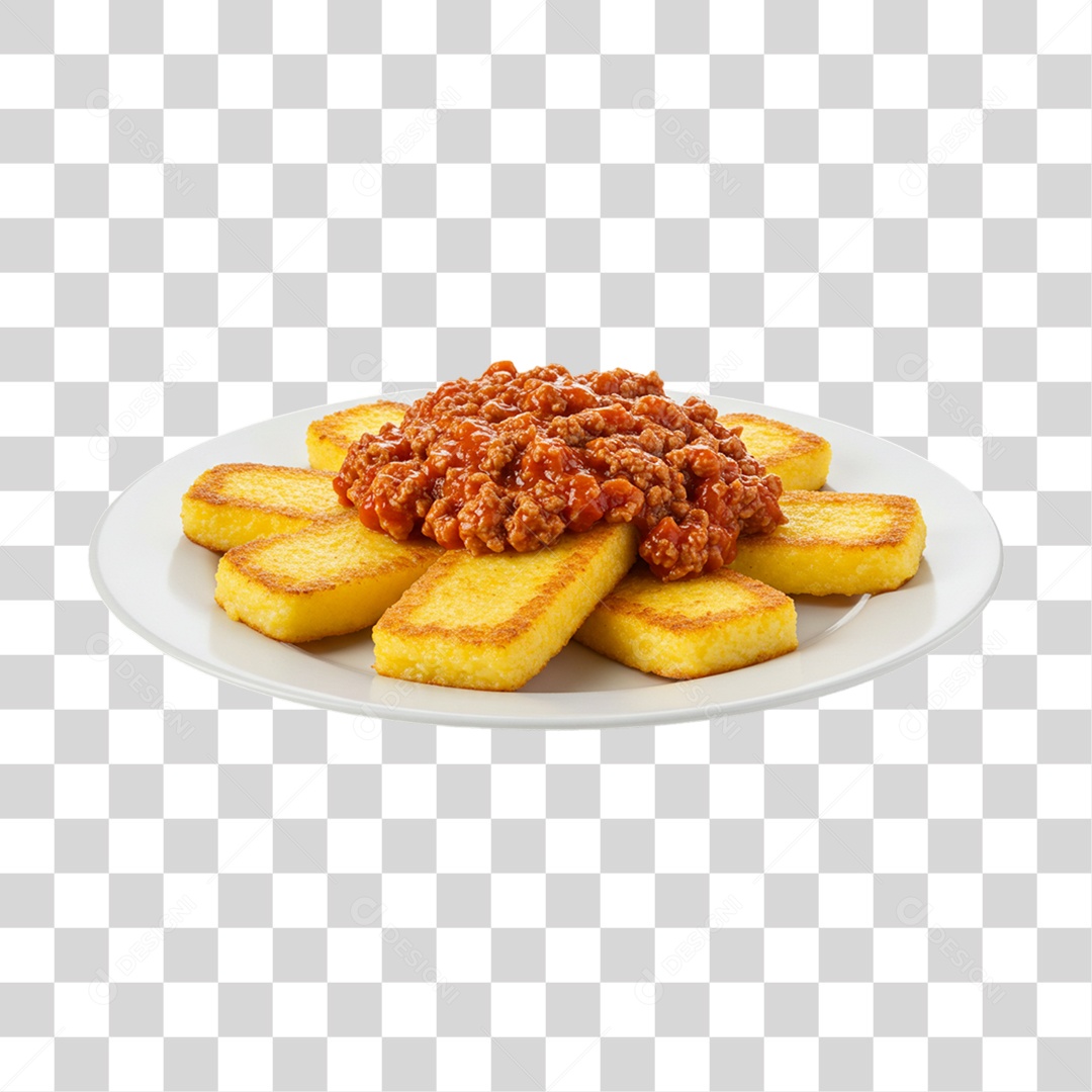 Polenta com Carne PNG Transparente