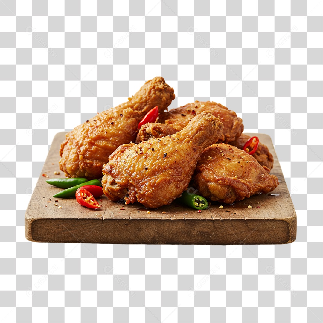 Tábua com Coxas de Frango PNG Transparente