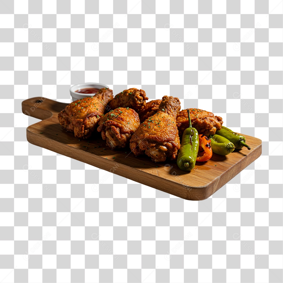 Tábua com Coxas de Frango PNG Transparente