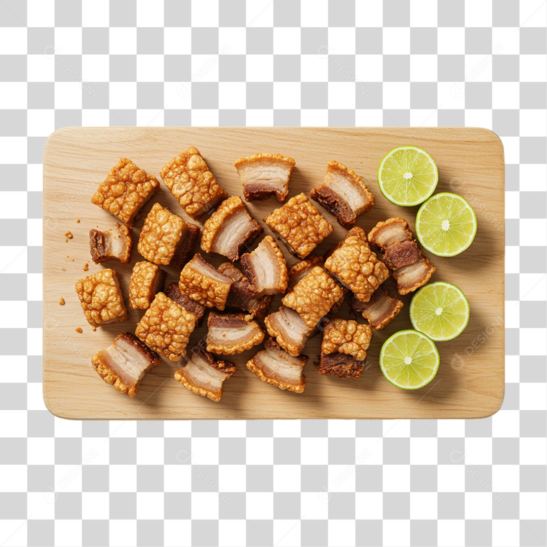 Torresmos em Tábua de Madeira PNG Transparente