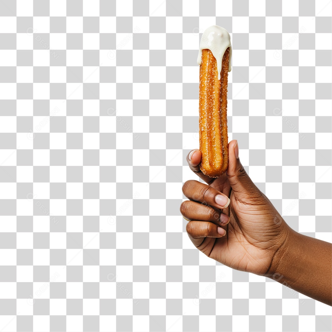 Mão Segurando Churros Doces PNG Transparente