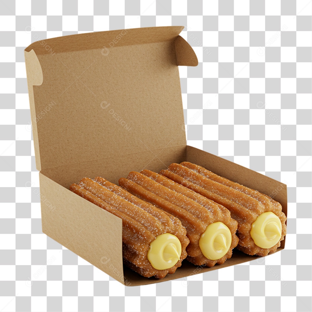 Churros Doces em Embalagem PNG Transparente