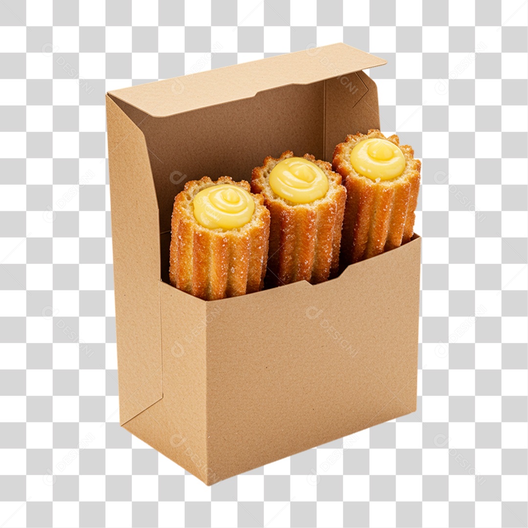 Churros Doces em Embalagem PNG Transparente