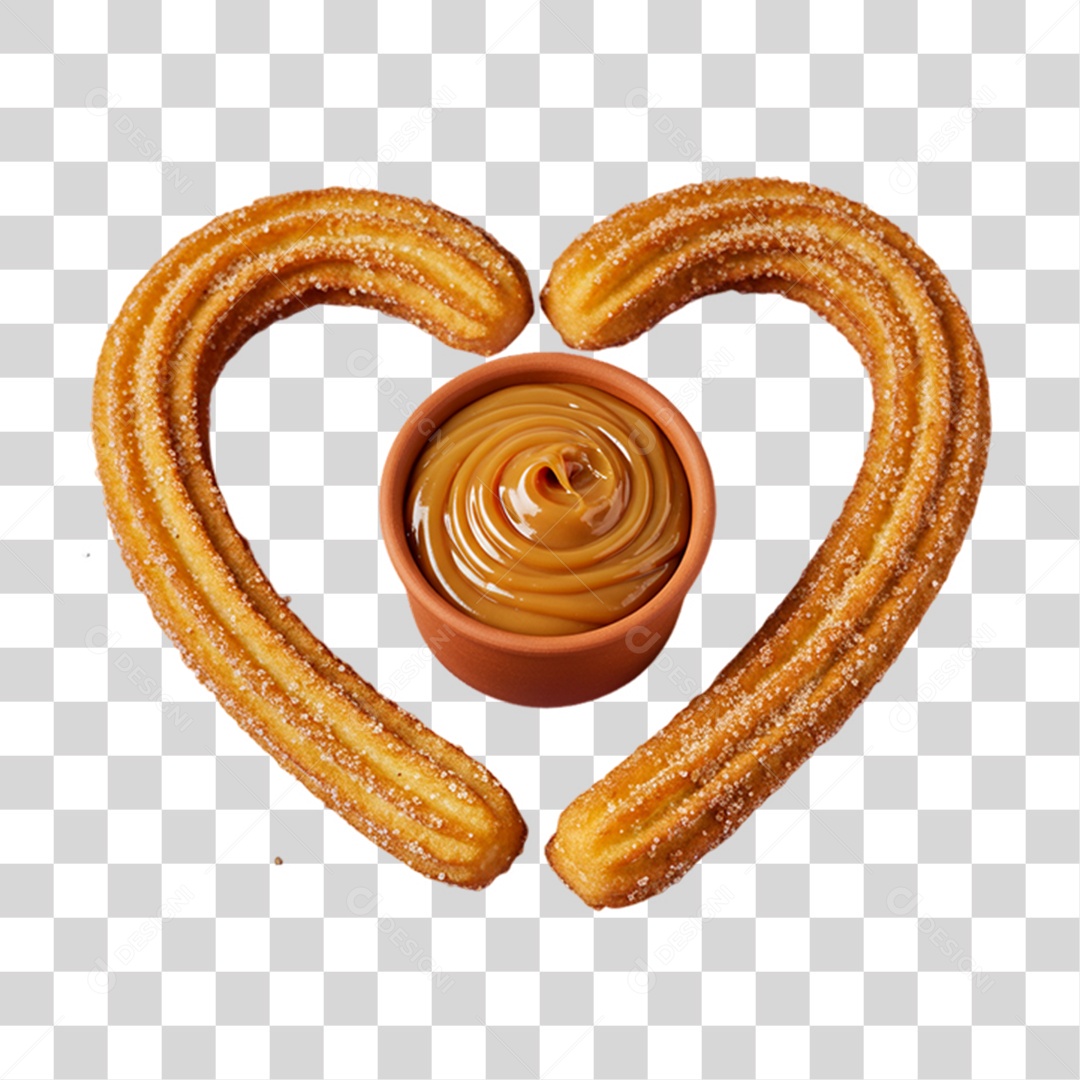 Churros em Forma de Coração PNG Transparente