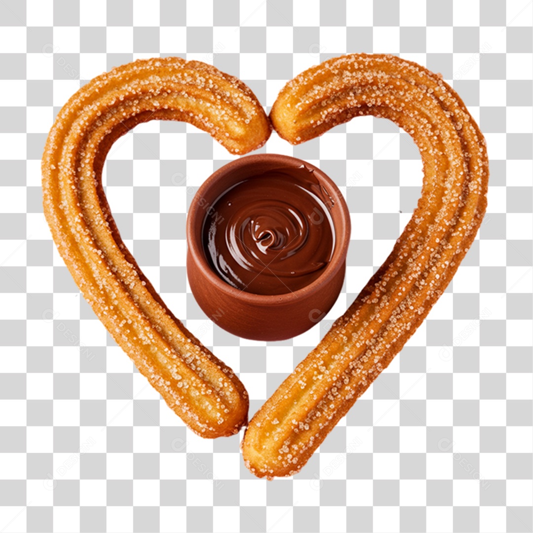 Churros em Forma de Coração PNG Transparente