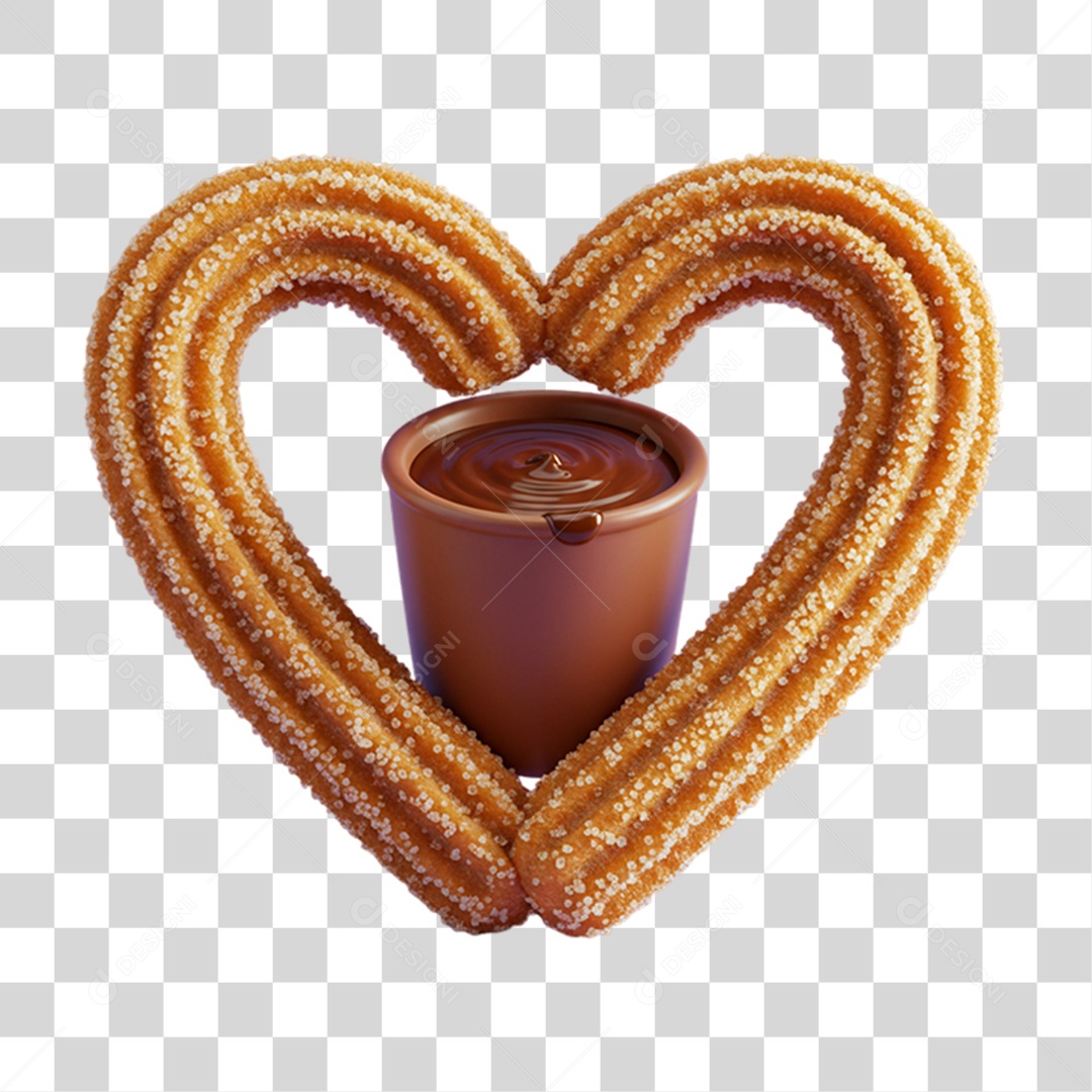 Churros em Forma de Coração PNG Transparente