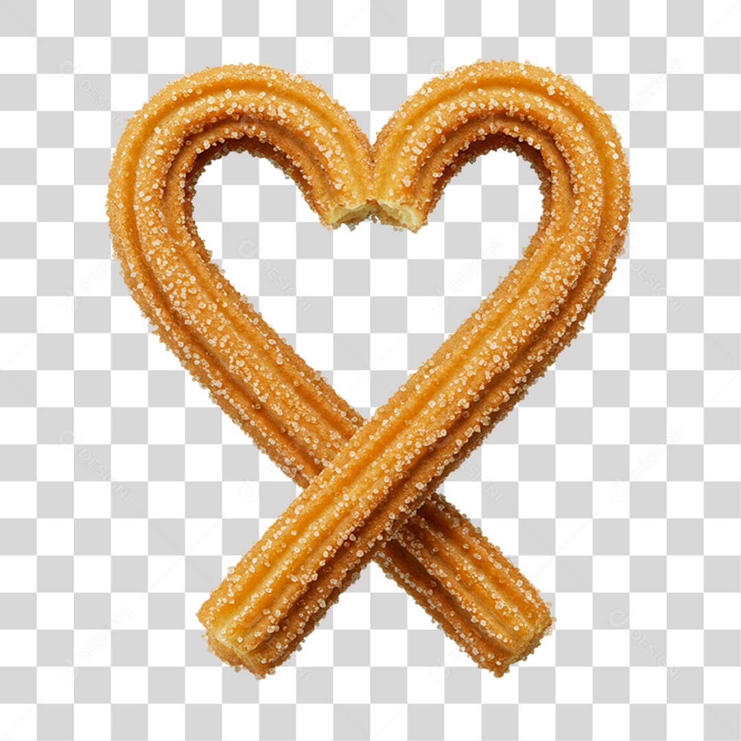 Churros em Forma de Coração PNG Transparente