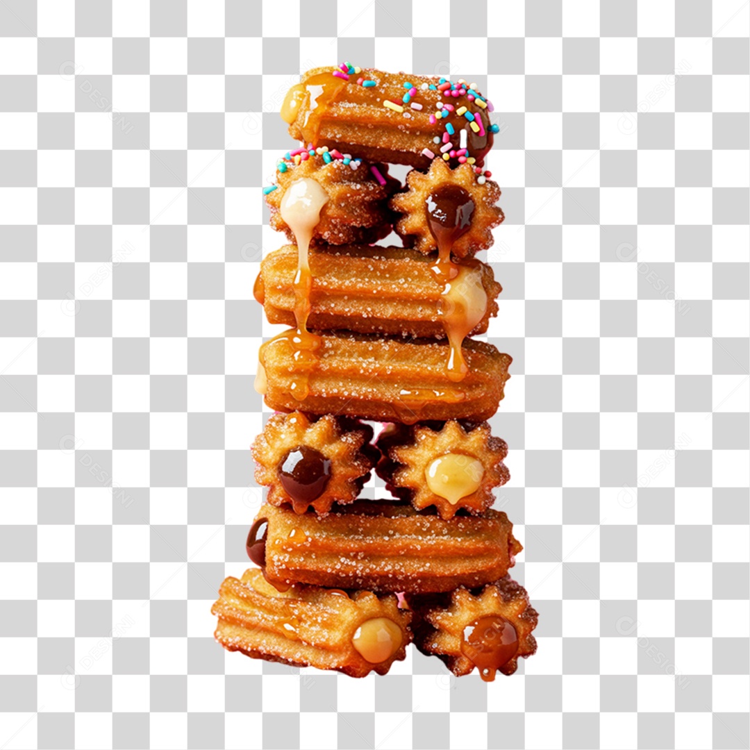 Pilha de Churros Doces PNG Transparente