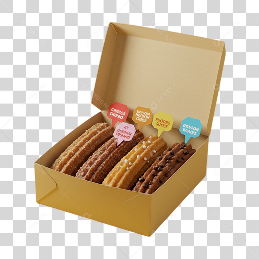 Churros Doces em Embalagem PNG Transparente
