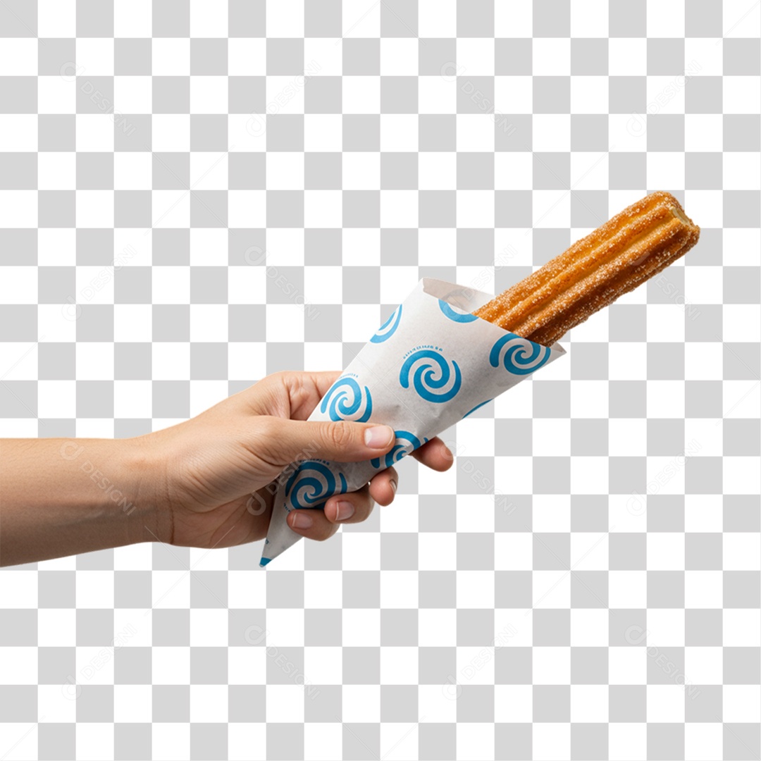 Mão Segurando Churros Doces PNG Transparente