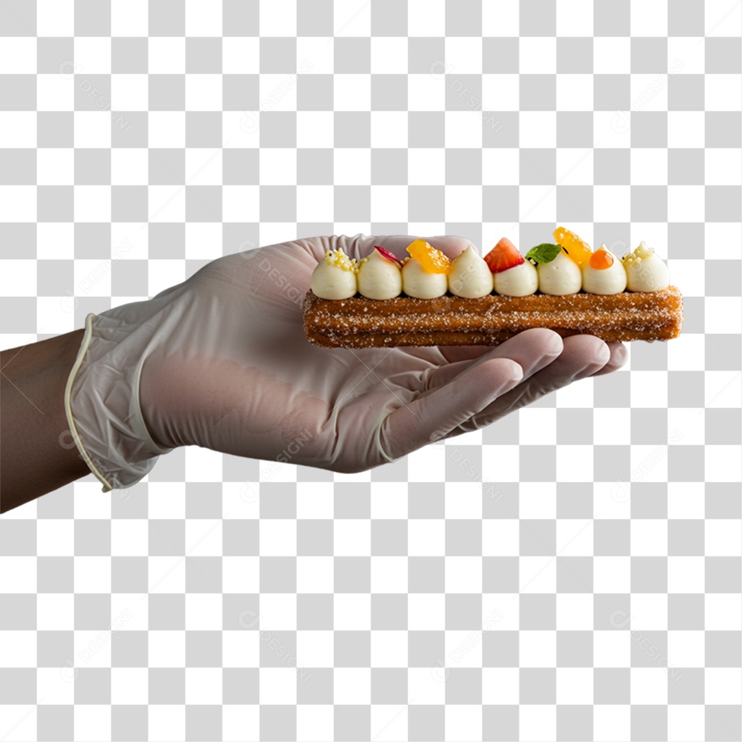 Mão Segurando Churros Doces PNG Transparente