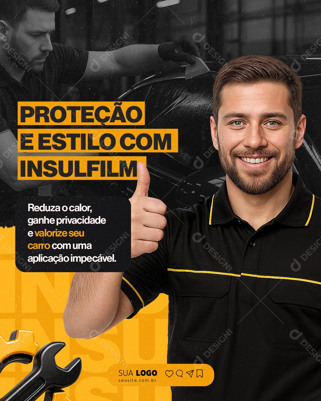 Insulfilm Proteção e Estilo Social Media PSD Editavel