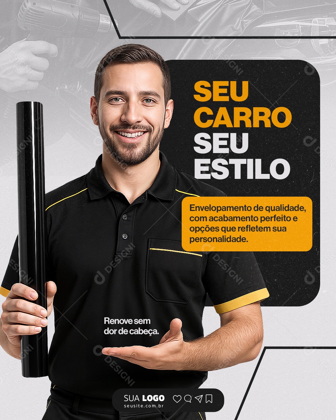 Envelopamento De Qualidade Social Media PSD Editavel