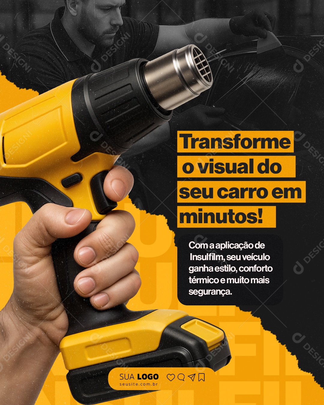 Insulfilm Seu Veiculo Ganha Estilo Social Media PSD Editavel