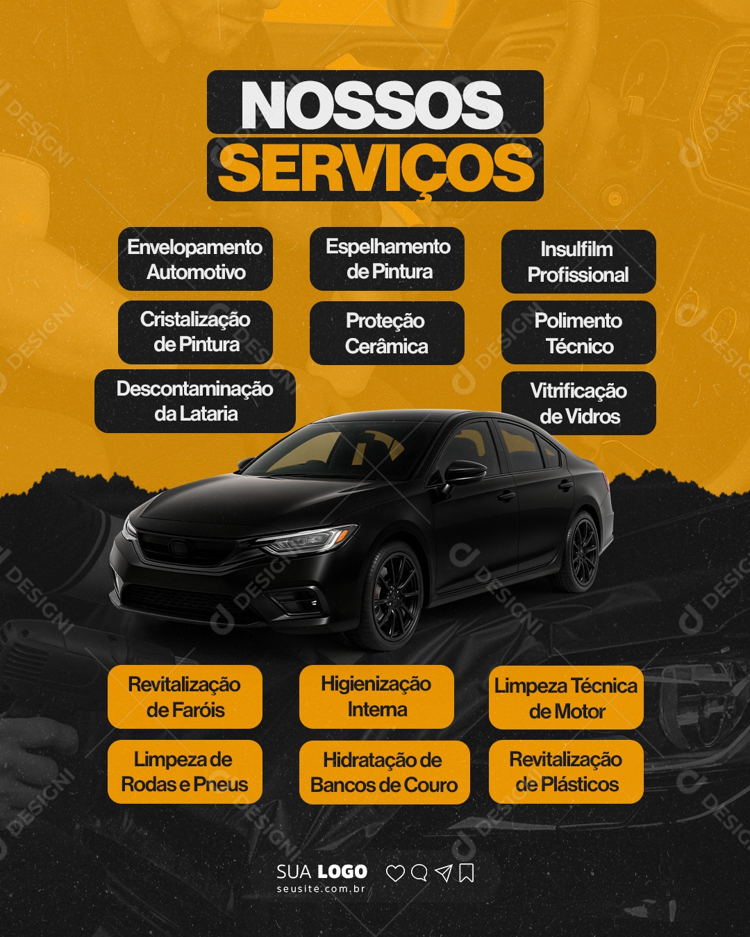 Estética Automotiva Qualidade Que Você Vê e Sente Social Media PSD Editável