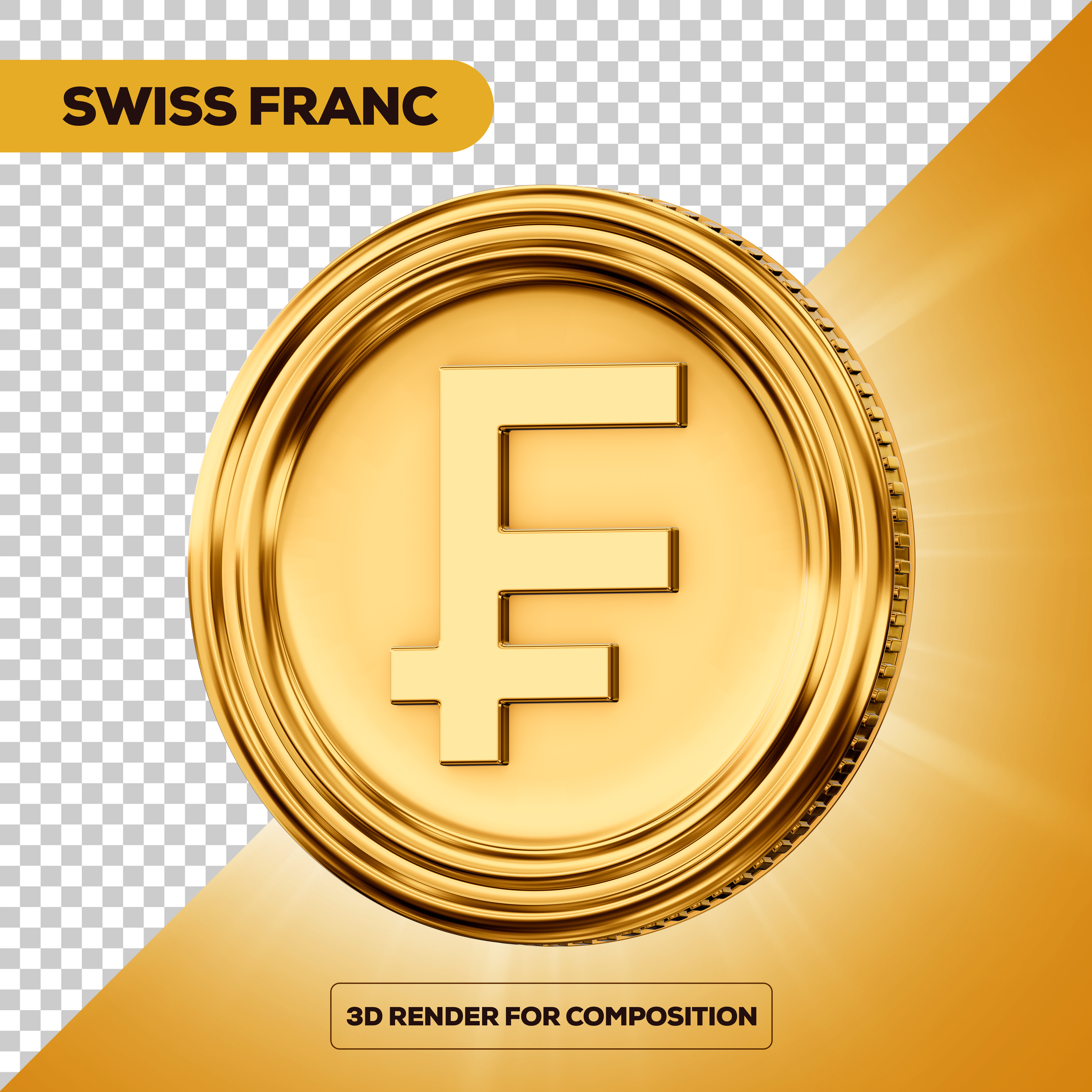 Moeda Euro Elemento 3D para Composição PSD