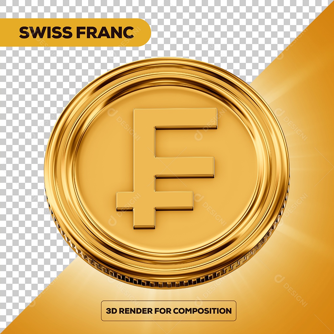 Moeda Euro Elemento 3D para Composição PSD