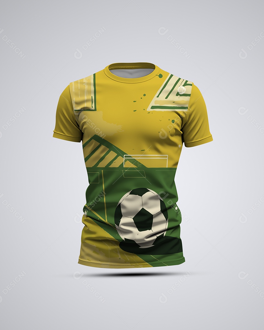 Modelo de Camisa de Futebol Mockup PSD Editável