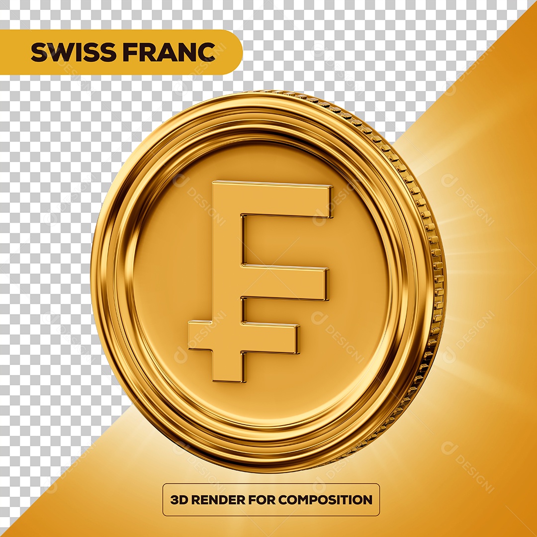 Moeda Euro Elemento 3D para Composição PSD