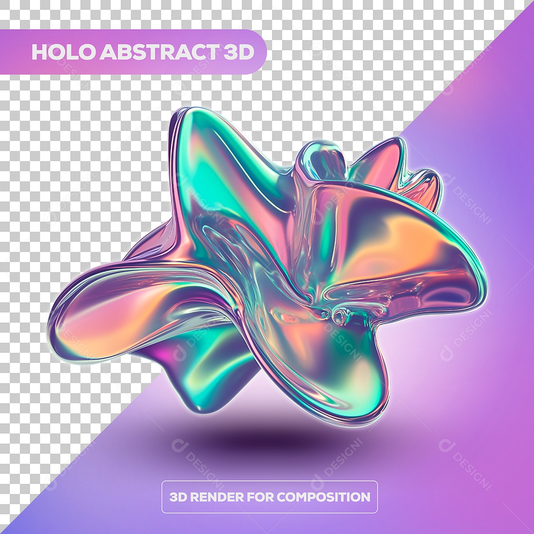 Forma de Fluido Abstrato Elemento 3D para Composição PSD