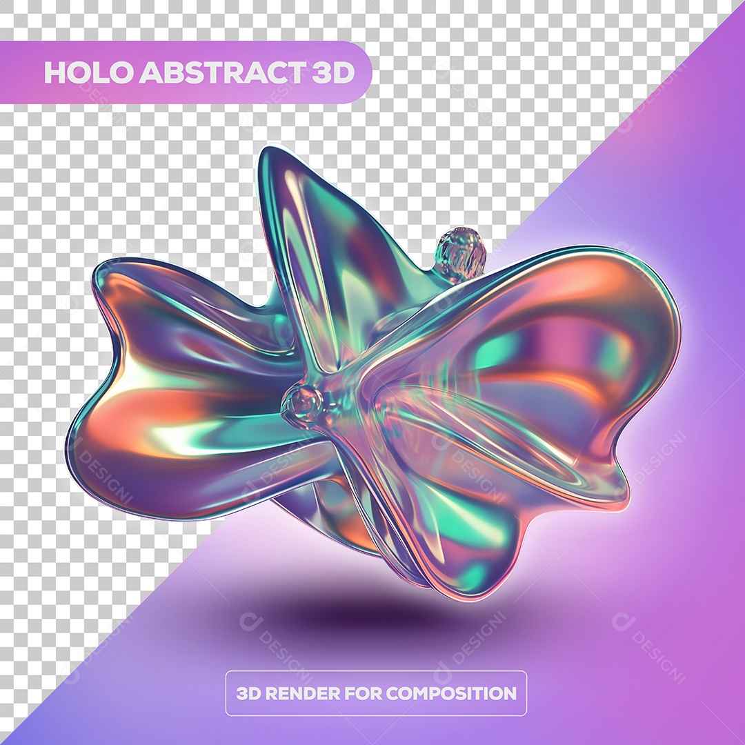 Forma de Fluido Abstrato Elemento 3D para Composição PSD