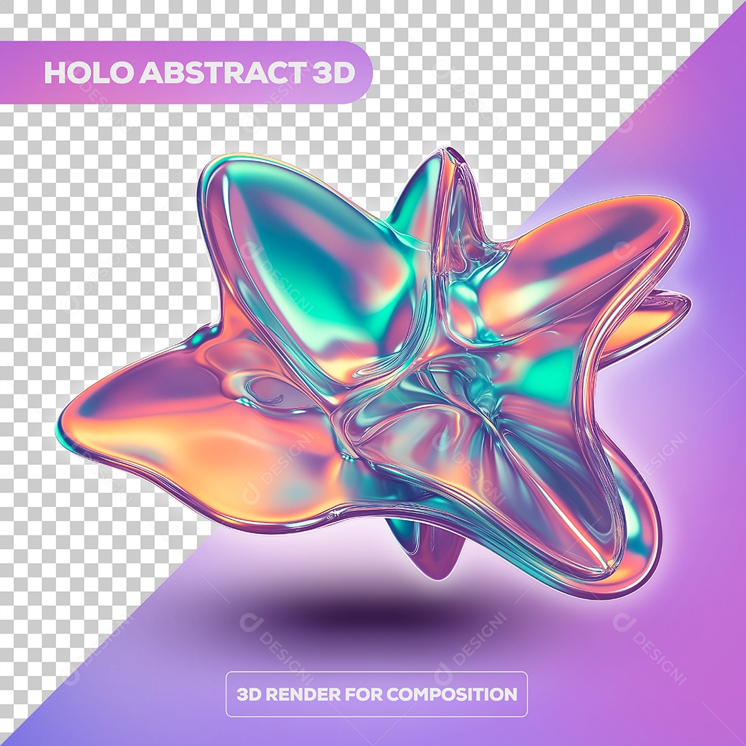 Forma de Fluido Abstrato Elemento 3D para Composição PSD
