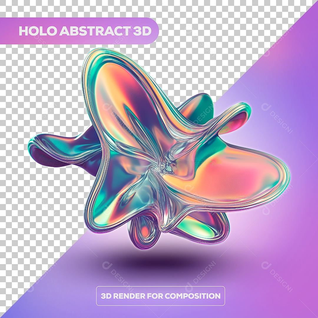 Forma de Fluido Abstrato Elemento 3D para Composição PSD