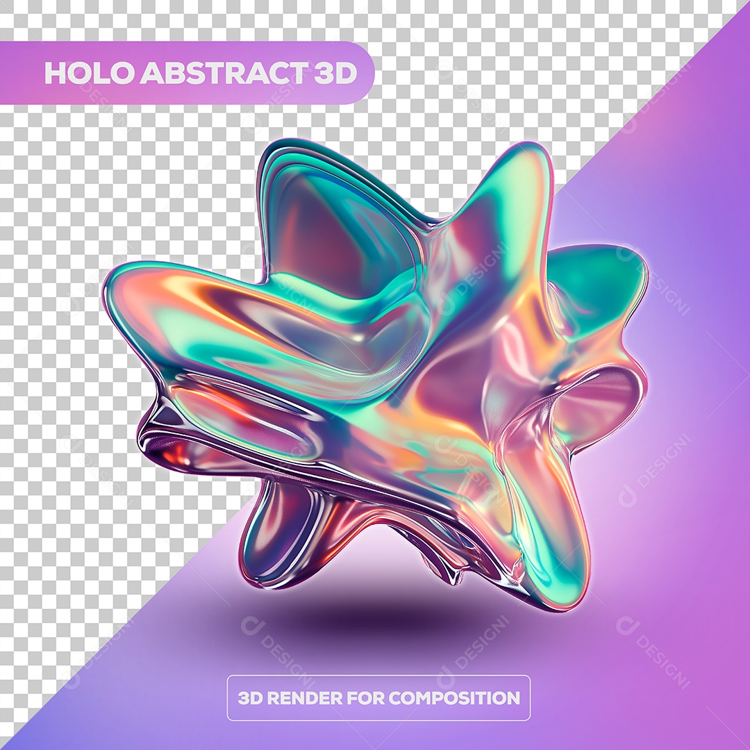 Forma de Fluido Abstrato Elemento 3D para Composição PSD
