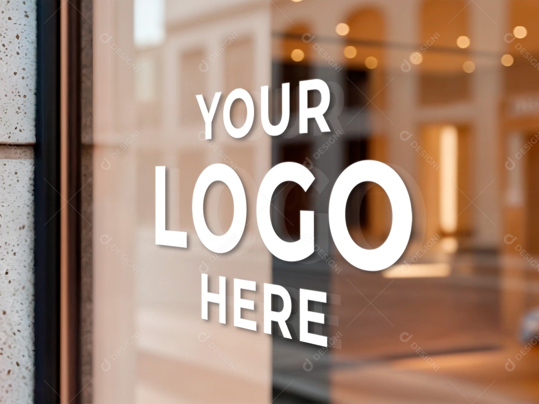 Fachada de Loja de Vidro Mockup PSD Editável