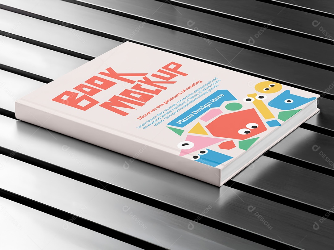 Livro Capa Dura em Superfície Mockup PSD Editável