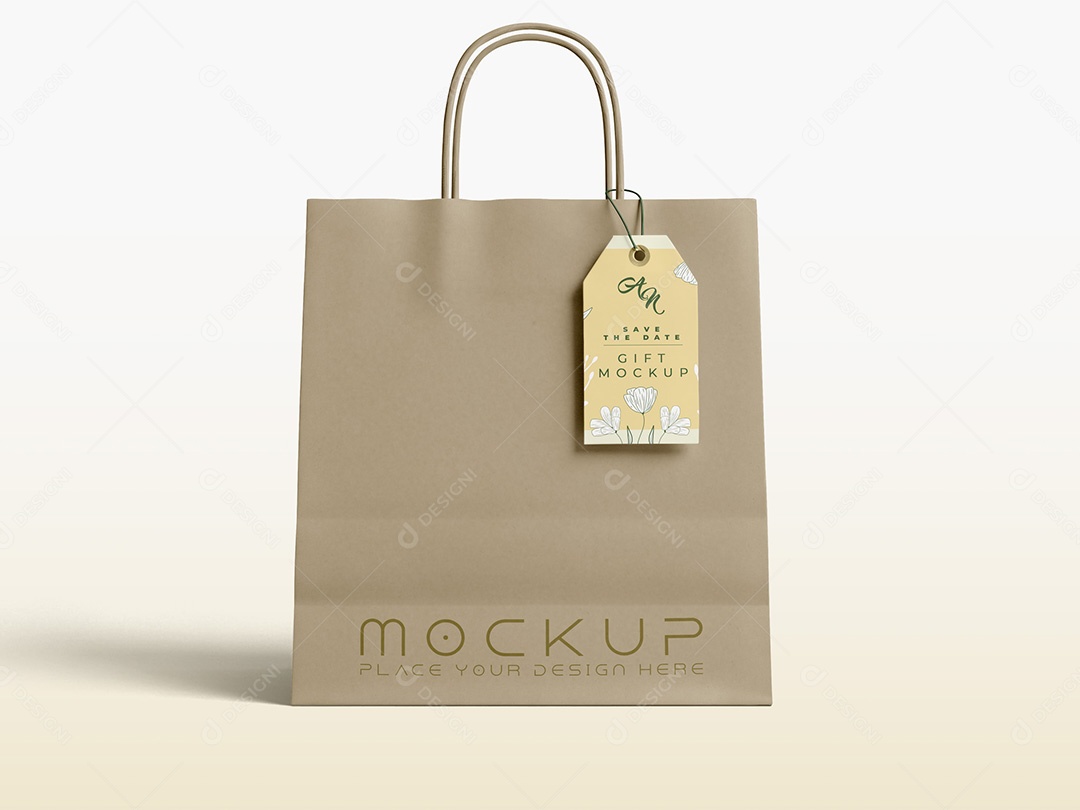 Sacola Embalagem Mockup Shopping Compras Etiqueta PSD Editável