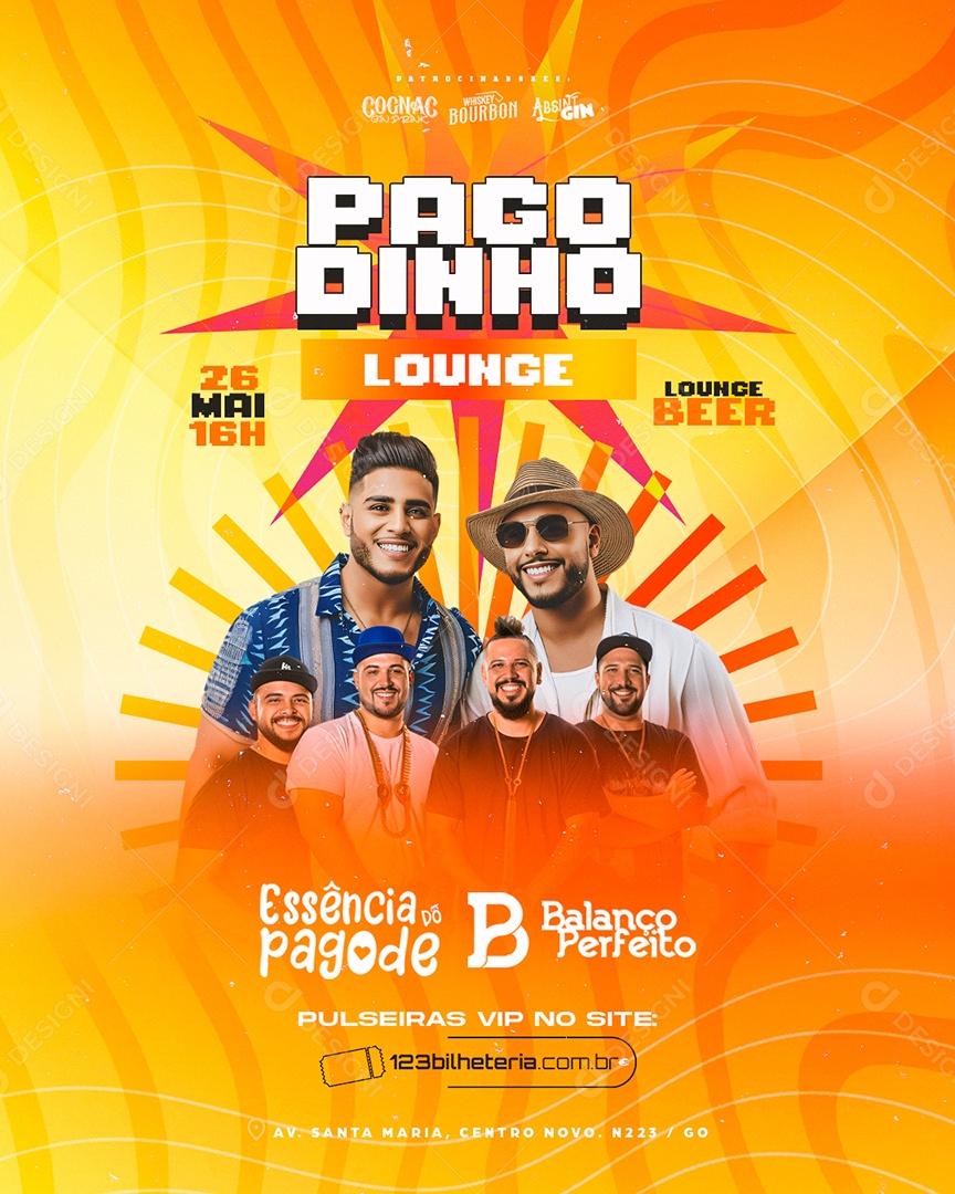 Flyer Pagodinho Lounge Social Media PSD Editável