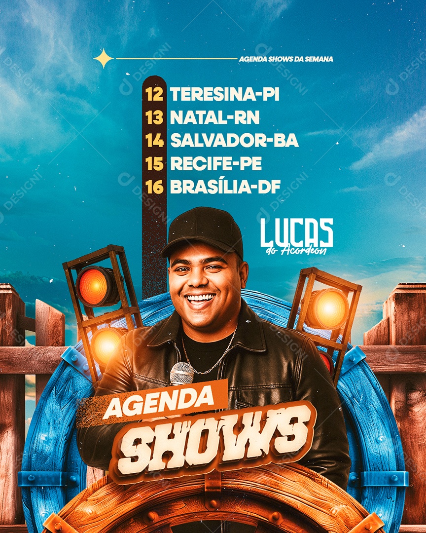 Flyer Agenda Shows Social Media PSD Editável