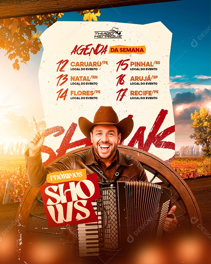 Flyer Agenda Da Semana Próximos Shows Social Media PSD Editável