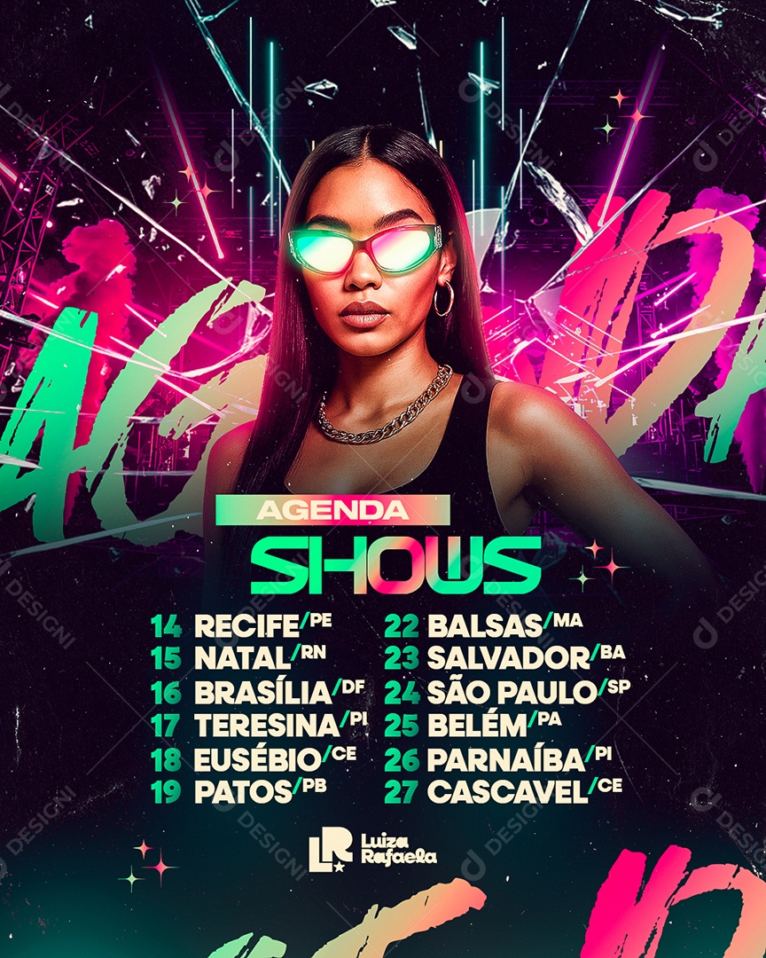 Flyer Agenda Shows Social Media PSD Editável