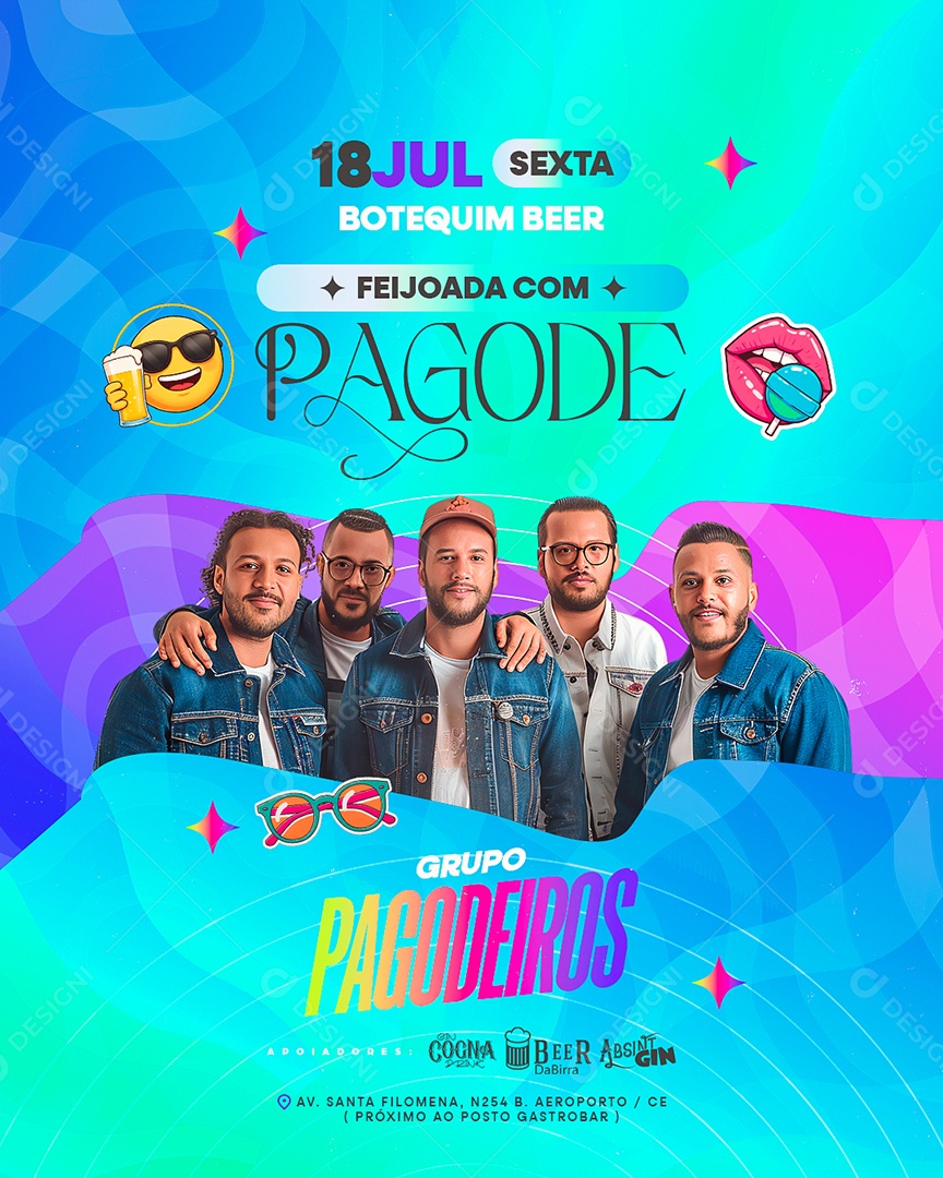Flyer Feijoada com Pagode Social Media PSD Editável