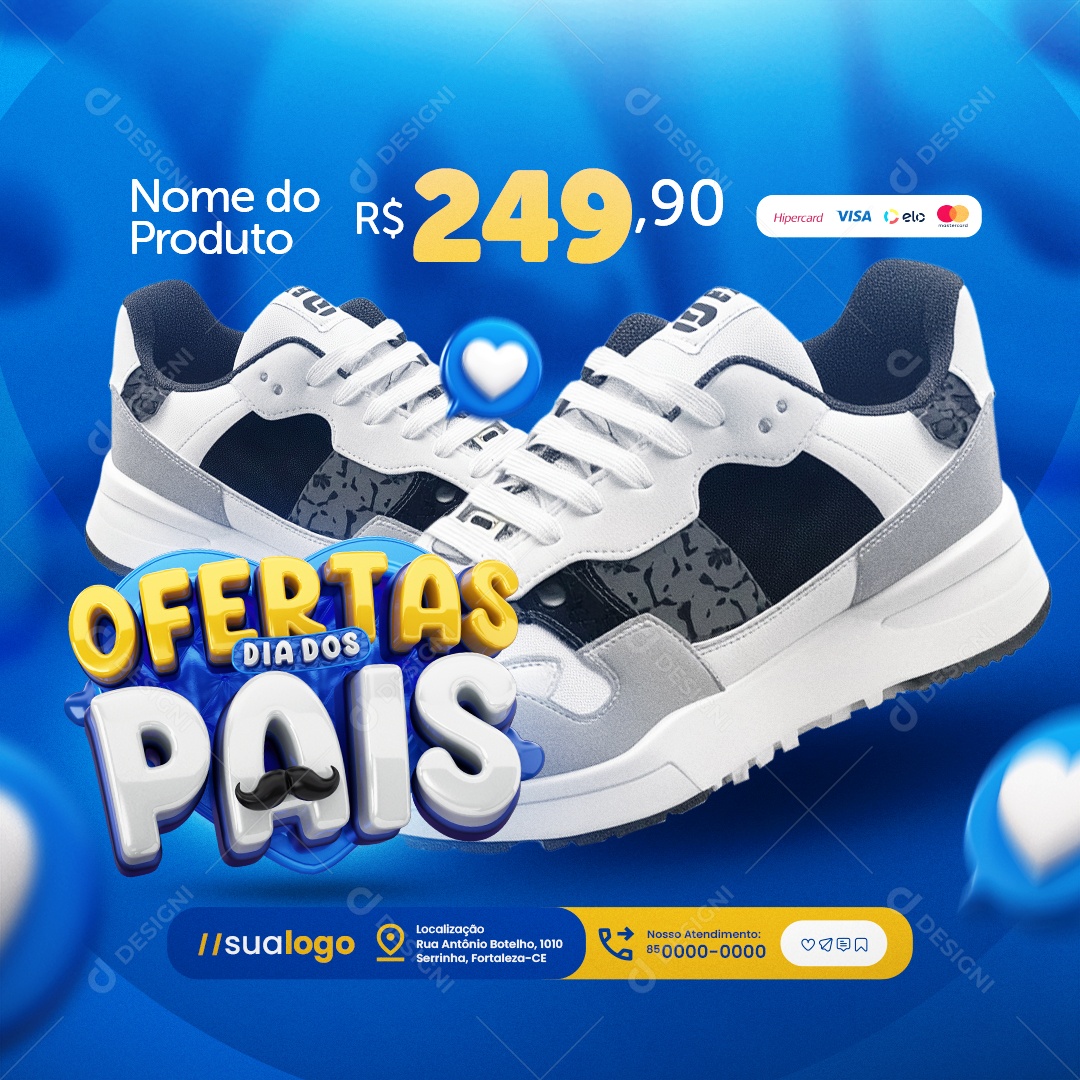 Ofertas Dia dos Pais Tênis Social Media PSD Editável