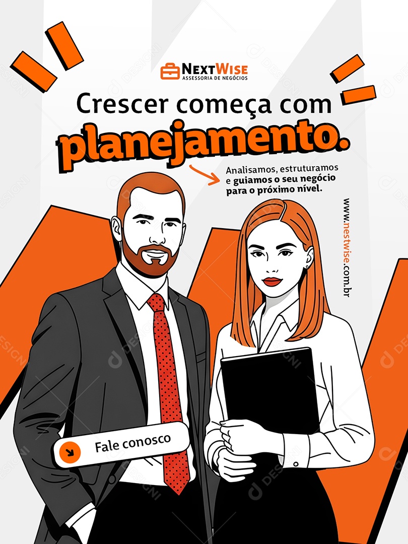 Assessoria de Negócios Crescer Começa Social Media PSD Editável