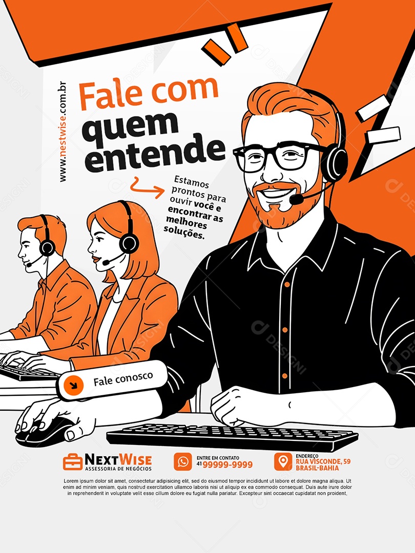 Assessoria de Negócios Fale com Quem Entende Social Media PSD Editável