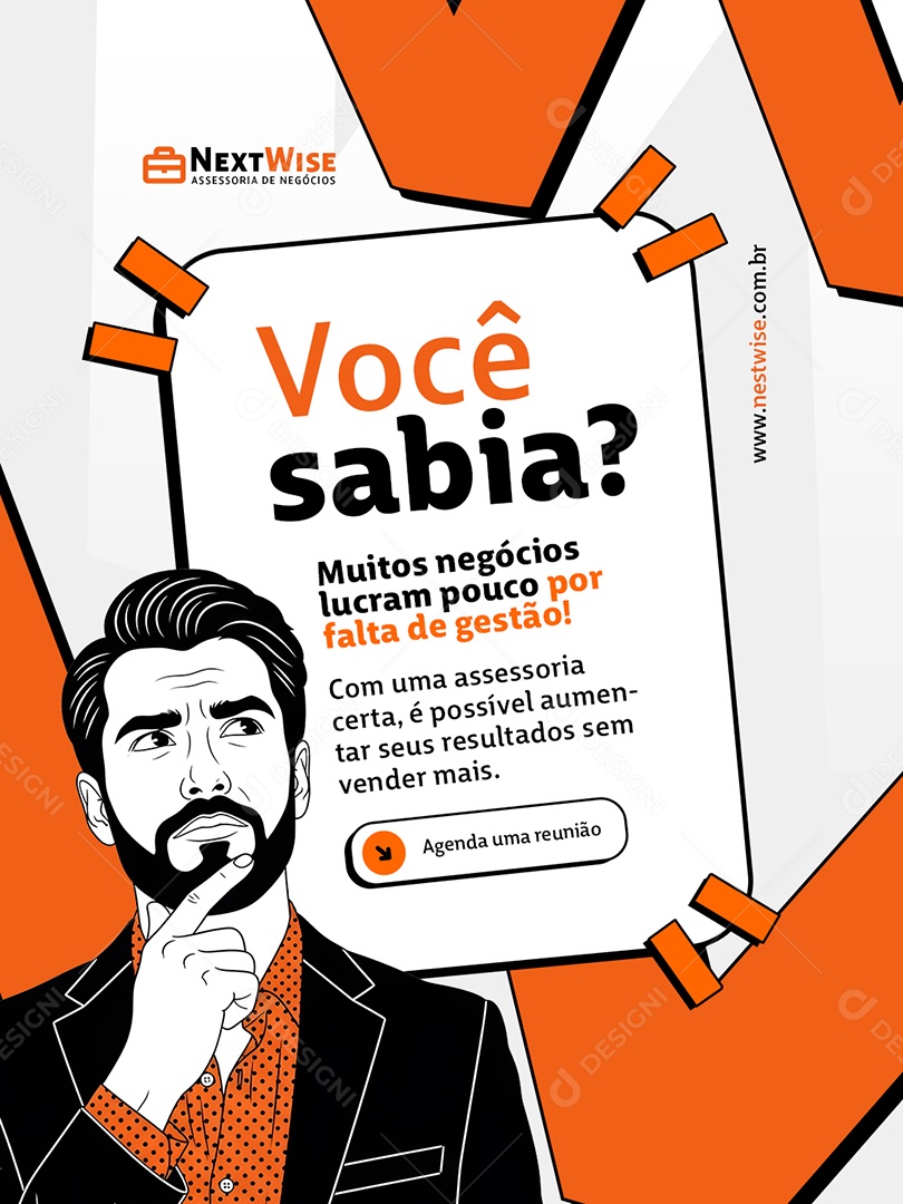 Assessoria de Negócios Você Sabia Social Media PSD Editável