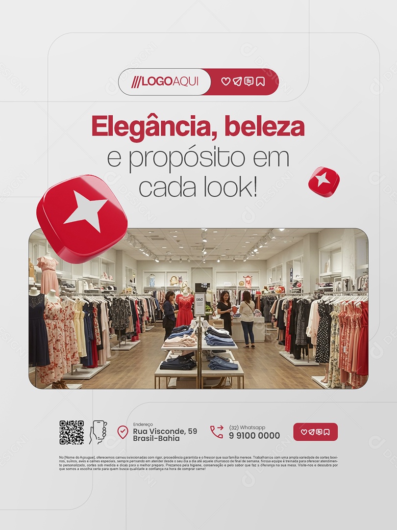 Loja Cristã Elegância Beleza e Propósito em Cada Look Social Media PSD Editável