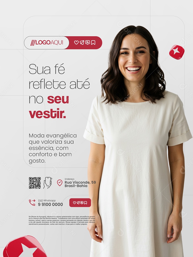 Loja Cristã Sua Fé Reflete Até no Seu Vestir Social Media PSD Editável